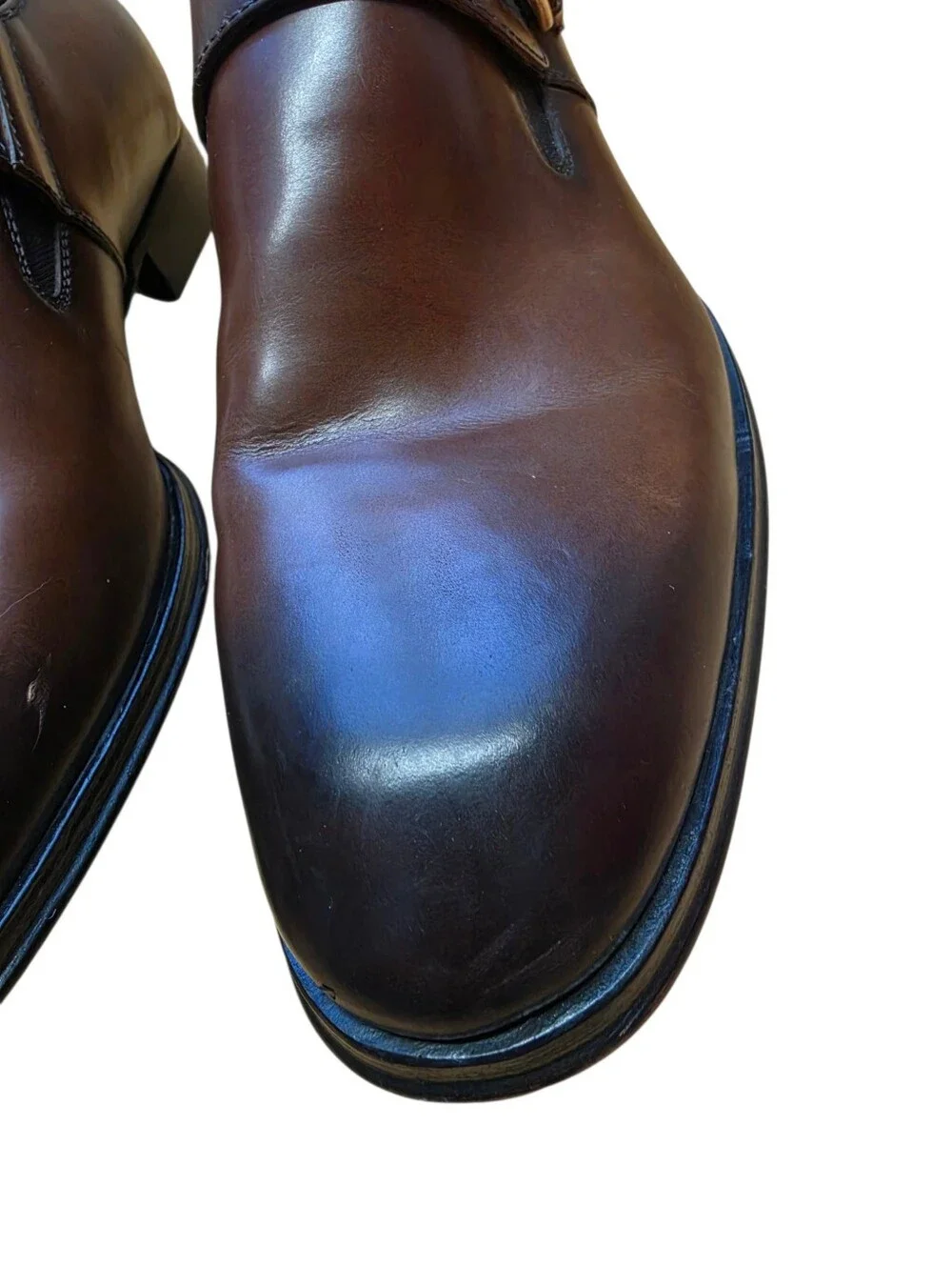 Tallia Mens Orange Bruno Brown Leather Monk Strap Dress Shoe 11